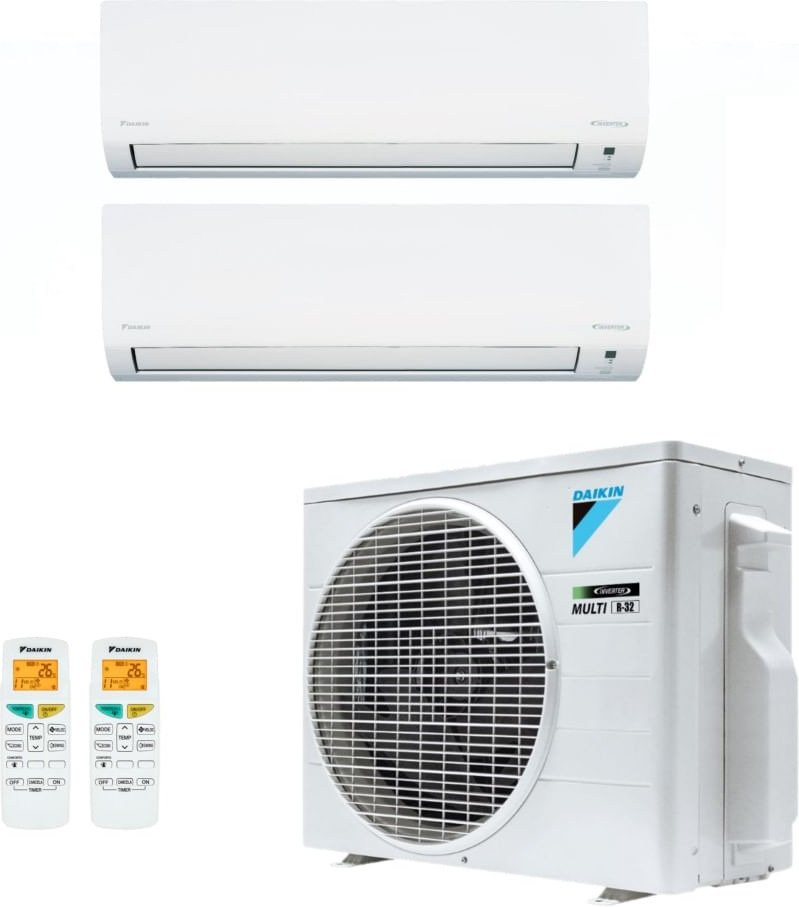 Imagem principal Ar-Condicionado Bi Split Inverter R-32 Daikin 18.000 BTUs (2x Evap HW 9.000) Quente/Frio 220V Branco Branco