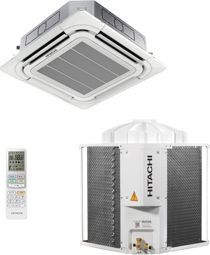 Imagem principal Ar-Condicionado Split Cassete 4 Vias Hitachi Air Core 48.000 BTUs Só Frio 220V Trifásico Branco Branco