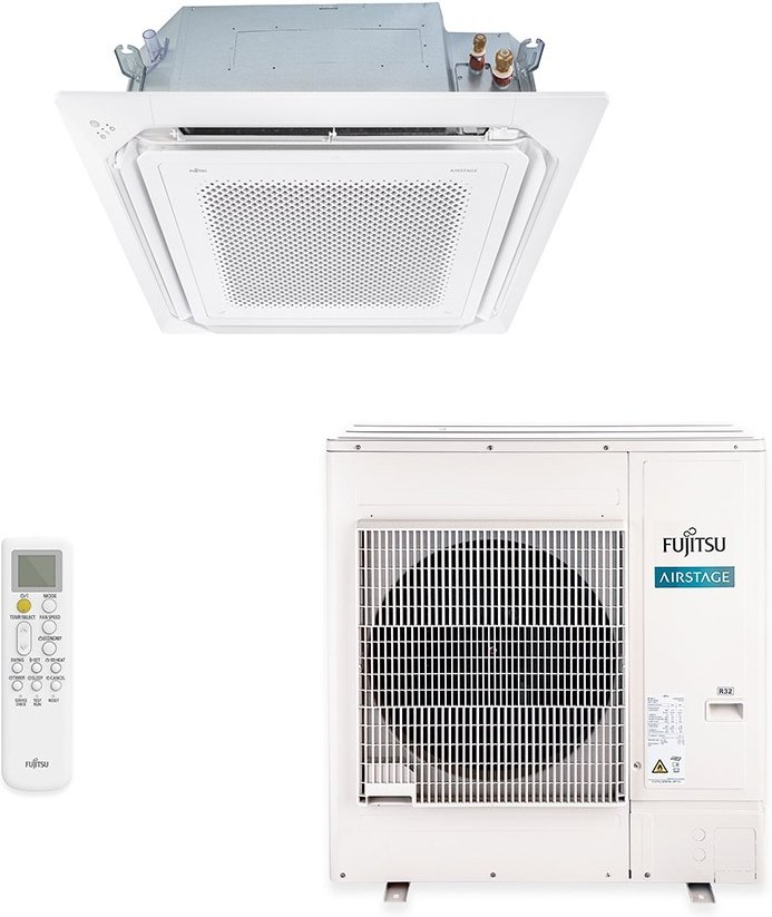 Imagem principal Ar-condicionado Split Cassete 4 Vias Inverter Fujitsu Airstage 45.000 BTUs R-32 Quente/Frio 380V Trifásico Branco Branco