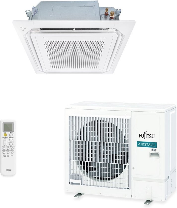Imagem principal Ar-Condicionado Split Cassete 4 Vias Inverter R-32 Fujitsu 35.000 BTUs Quente/Frio 220V Monofásico Branco Branco