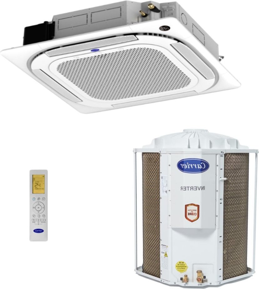 Imagem principal Ar-Condicionado Split Cassete Inverter 4 Vias Carrier Connect 24.000 BTUs R-32 Só Frio 220V Monofásico Branco Branco