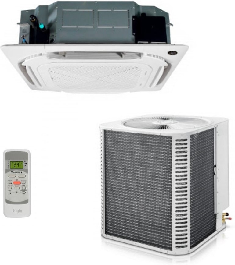 Imagem principal Ar-Condicionado Split Cassete Inverter 4 Vias R-32 Elgin Eco 36.000 BTUs Só Frio 220V Monofásico Branco Branco