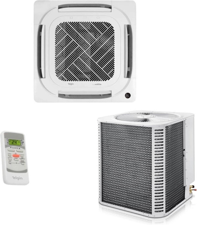 Imagem principal Ar-Condicionado Split Cassete Inverter 4 Vias R-32 Elgin Eco 48.000 BTUs Frio 220V Monofásico Branco Branco