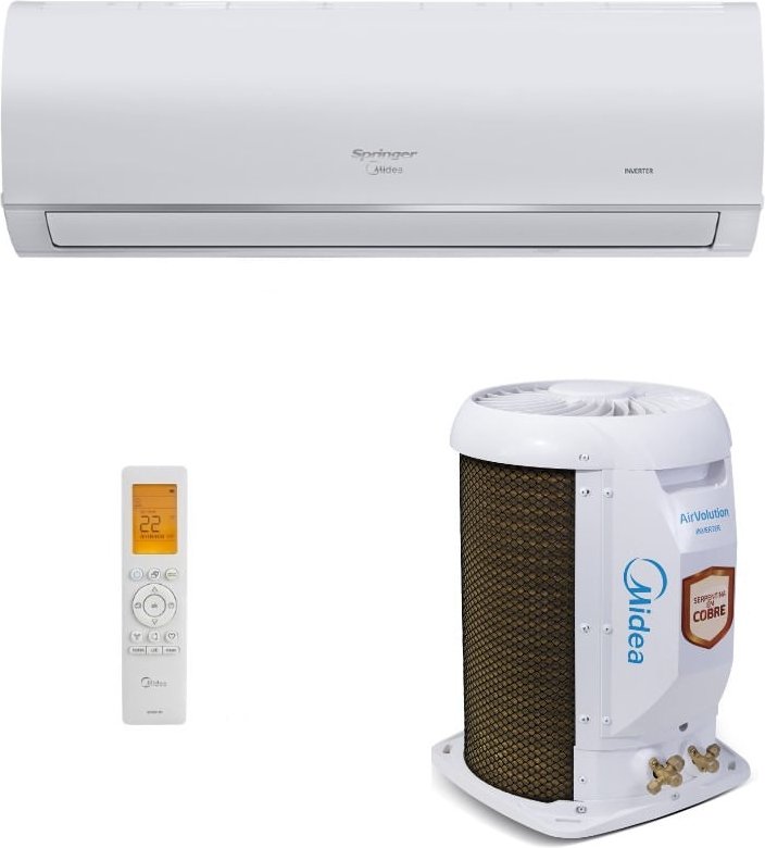 Imagem principal Ar-Condicionado Inverter Split Hi Wall Springer Midea AirVolution Connect 9.000 BTUs R-32 Só Frio 220V Branco Branco