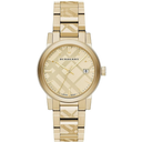 Burberry BU9038 The City Engraved Checked Gold Unisex Watch