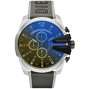 Diesel DZ4523 MEGA CHIEF Chrono Oversize 54mm Leather Black Gray Mens Wristwatch