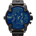 Diesel DZ7257 Bad Ass Chronograph Blue Dial Black Leather Men's Watch