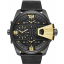 DIESEL DZ7377 Uber Chief Black Dial Black Leather Men's Watch