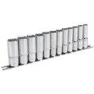 Sealey 12 Piece 3/8" Drive Deep Bi Hexagon WallDrive Socket Set Metric 3/8"