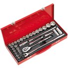 Sealey 33 Piece 1/2" Drive Hexagon WallDrive Socket Set Metric and Imperial 1/2"