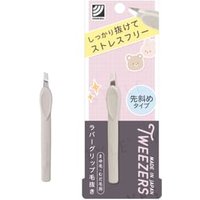 Green Bell - Tweezers With Rubber Grip Slant Tip 1 pc