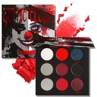 DE'LANCI - 9 Colors Black Red Smokey Makeup Palette #Gothic Clown