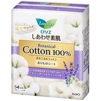 Kao - Laurier F Happy Bare Skin Pantyliner 100% Botanical Cotton Lavender & Chamomile 54 pcs
