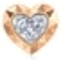 'Fancy Cut' 18K White & Red Gold Diamond Single Heart Earring