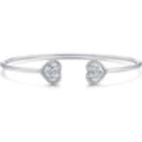 'Fancy Cut' 18K White Gold Diamond Heart Bangle