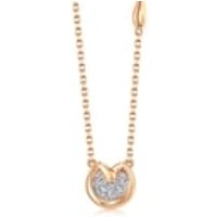 'Seedling' 18K White & Red Gold Diamond Heart Shape Necklace
