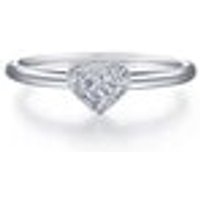 'Fancy Cut' 18K White Gold Diamond Heart Ring