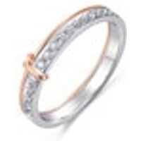 'Love Knot' 18K White & Red Gold Diamond Ring