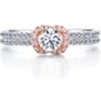 'Love Knot' 18K White & Red Gold Diamond Ring