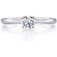 'Love Knot' 18K White & Red Gold Diamond Ring