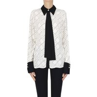 Camicia in crepè stampa logo