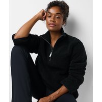 Sweaty Betty Womens Plush Fleece Ribbed Half Zip Training Top - Black