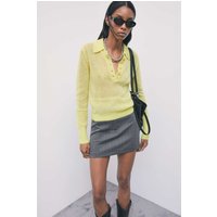 Maglia a polo in misto mohair e lana