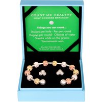 Golf Goddess Gift Set - Tricolor Golf Ball Bead Stroke Counter Bracelet and Silver Golf Ball Cluster Earrings