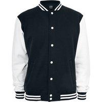 Veste Varsity Rockabilly de Urban Classics - Veste Américaine Bicolore - S - XL - pour Homme - noir/blanc