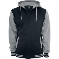 Urban Classics Kapuzenjacke - 2-Tone Zip - S bis 5XL - für Männer - Größe M - schwarz/grau