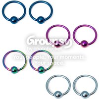 16 Gauge Anodized Titanium Captive Bead Ring - Sold in Pairs - T16-Captive