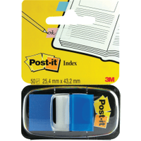 3M Post-it Index Tab Dispenser 25x38.1mm - Blue (50 Pack) 680-2