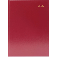 5 Star Desk Diary 2 Days Per Page A5 Burgundy 2027