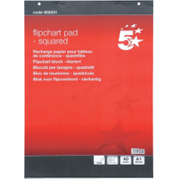 5 Star Office Flipchart Pad Perforated 40 Sheets Squared A1 (5 Pack) 902231