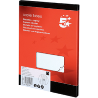 5 Star Office Multipurpose Labels Laser Copier Inkjet 70mm x 37mm White (2400 Pack)