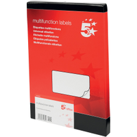 5 Star Office Multipurpose Labels Laser Copier Inkjet 99mm x 57mm White (1000 Pack)