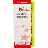 5 Star Office Sign Here Arrow Index Flags 25x46mm - Yellow/Red (800 Pack) 938241