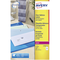 Avery Address Labels Laser 99mm x 34mm Clear (400 Pack)