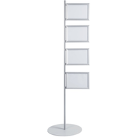 Bi-Office Four A4 Snap Displays With Aluminium Stand (4 Pack)