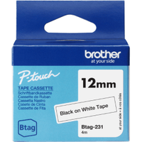 Brother Btag-231 Black on White Tape 12mm x 4m (Original)