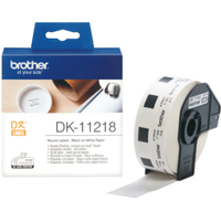 Brother DK-11218 P-Touch Black on White Round Label Roll 24mm - 1000 Labels (Original)