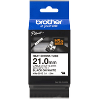 Brother HSe-251E Black on White Heat Shrink Label Tape 21mm x 1.5m (Original)