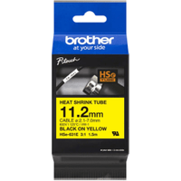 Brother HSe-631E Black on Yellow Heat Shrink Label Tape 11.2mm x 1.5m (Original)