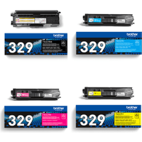 Brother TN-329 Extra High Capacity Multipack - Full Set of 4 Toner Cartridges (Original)