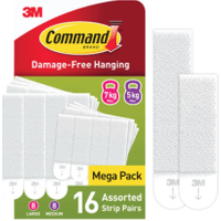 Command Medium + Large Picture Hanging Strips (16 Pack)