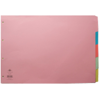 Concord Subject Divider 5-Part 160gsm A3 Assorted 70399/J3