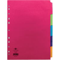Concord Subject Divider 5-Part 160gsm A4 Assorted 50699