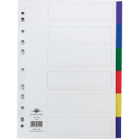 Concord Subject Divider 6-Part 120gsm A4 White/Assorted 65899
