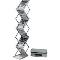 Deflecto Double Sided Folding Stand Silver A4 DE36100