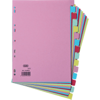 Elba Card Divider 15-Part 160gsm A4 Assorted 400007437